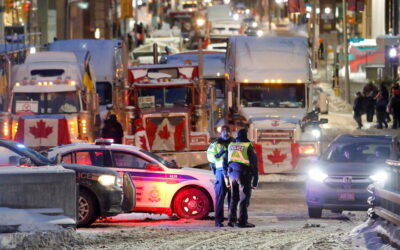 “Lockdown” Canadian PM Justin Trudeau relocated out of capital “for his safety” as thousands of truckers protest COVID vaccine mandate